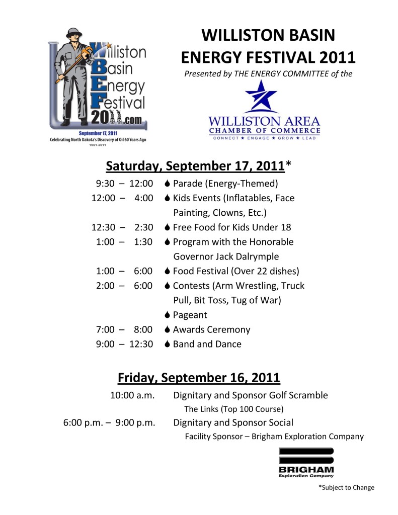 Williston Basin Energy Festival - Schedule of Events-page-001